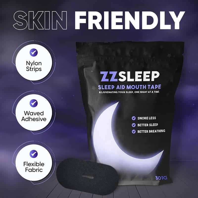 Zzsleep Tape - Pink & Black Mouth Tape Bundle (60 Strips) for Snore Prevention, Rest & Recovery, Breathable Sports Tape